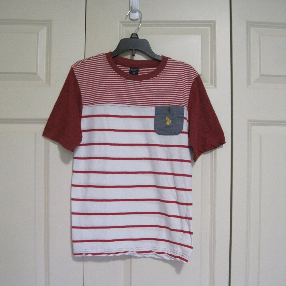 U.S. Polo Assn. striped short sleeve tee sz 18 boys